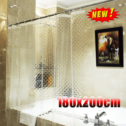 Bathroom clear shower - shower, curtain
