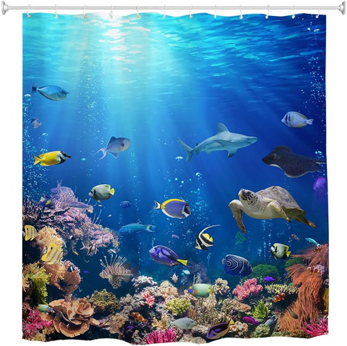 Long shower curtain 200cm drop - curtain,