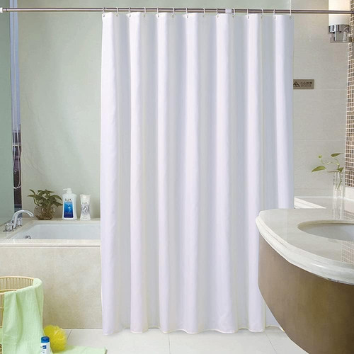 White shower curtain - white,