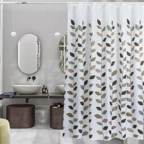 White shower curtain - shower,