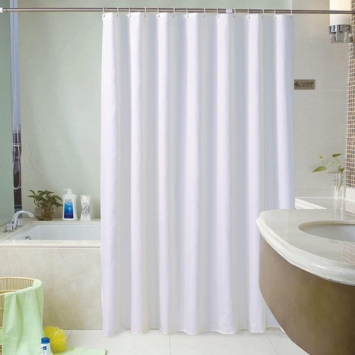 White shower curtain - white,