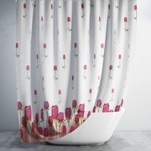 Bathroom fabric shower curtain - bathroom,