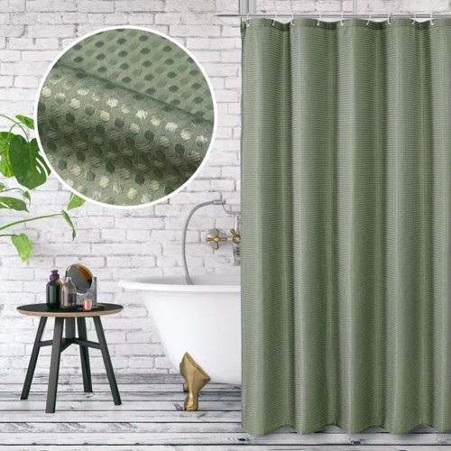 Plain waffle shower curtain - plain,
